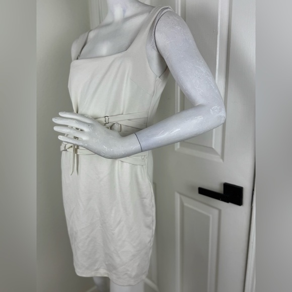 H:OURS Ivory Ralph Bodycon Dress sz Large Cream Cocktail Womens. A19 - Picture 9 of 14